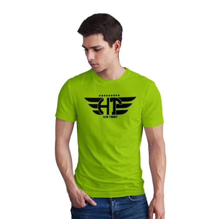 HowTrendy Printed Men Round Neck T-Shirt - Green
