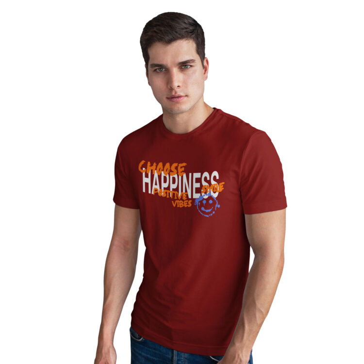 Choose Happiness Printed Men Round Neck T-Shirt