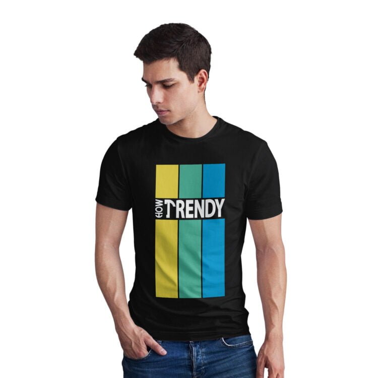 HOW TRENDY Cotton Men's Half Sleeve T-Shirts - Black