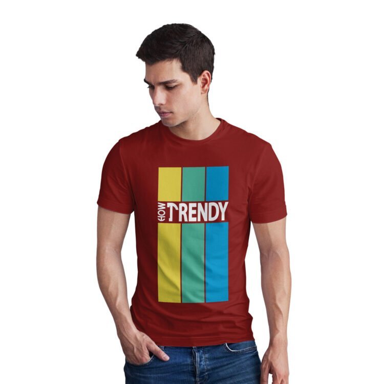 HOW TRENDY Cotton Men's Half Sleeve T-Shirts - Maroon