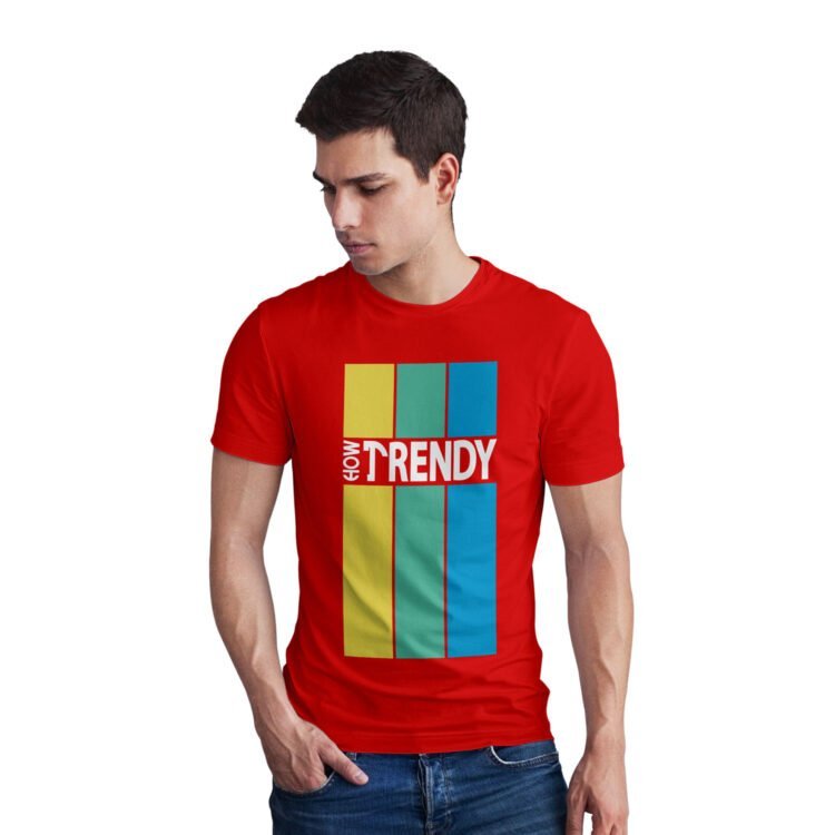 HOW TRENDY Cotton Men's Half Sleeve T-Shirts - Red