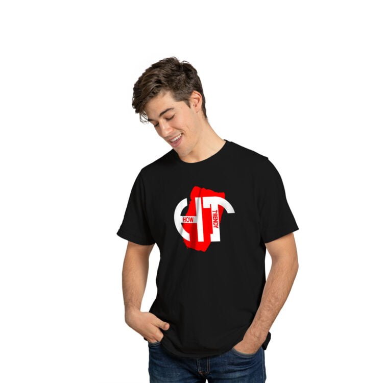How Trendy Cotton Men's Stylish Casual Regular Half Sleeve T Shirt - Black