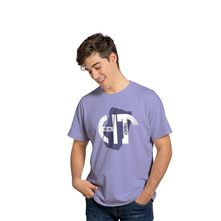 How Trendy Cotton Men's Stylish Casual Regular Half Sleeve T Shirt - Purple