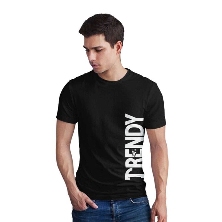 HOW TRENDY Cotton Men's Stylish Printed Tees - Black