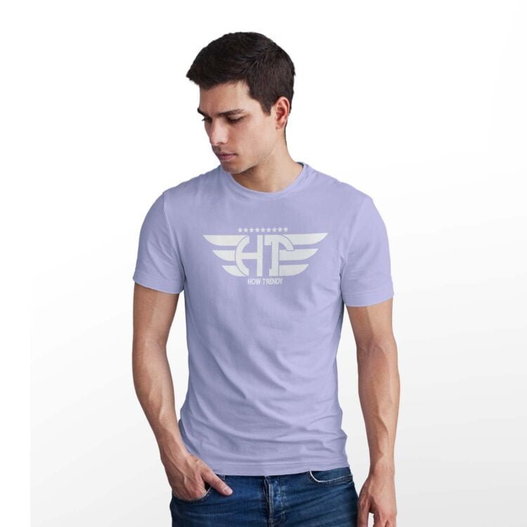 HowTrendy Printed Men Round Neck T-Shirt - Purple