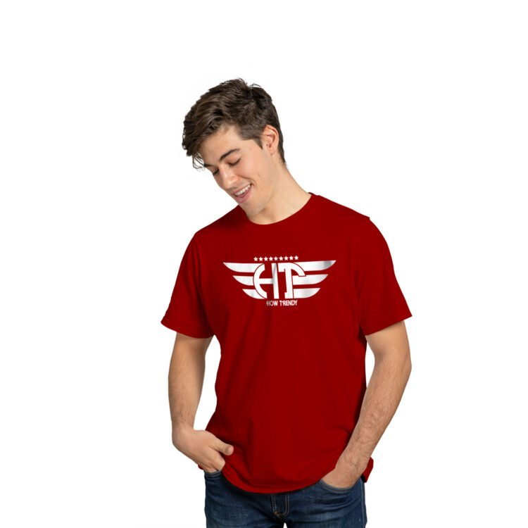 HowTrendy Printed Men Round Neck T-Shirt - Maroon