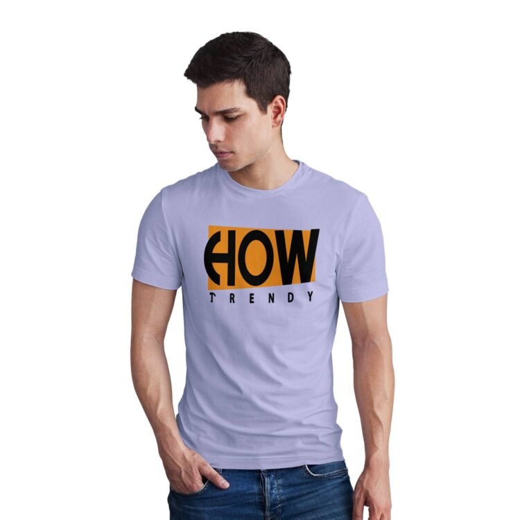 How Trendy Men Half Sleeve Printed Cotton T-Shirt - Purple