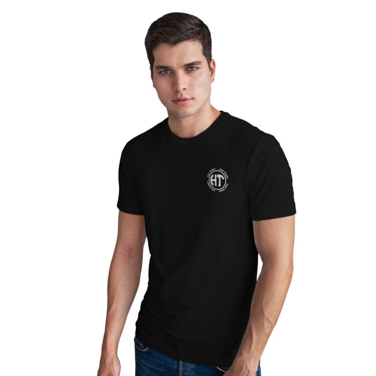 How Trendy Printed Men Round Neck T-Shirt - Black