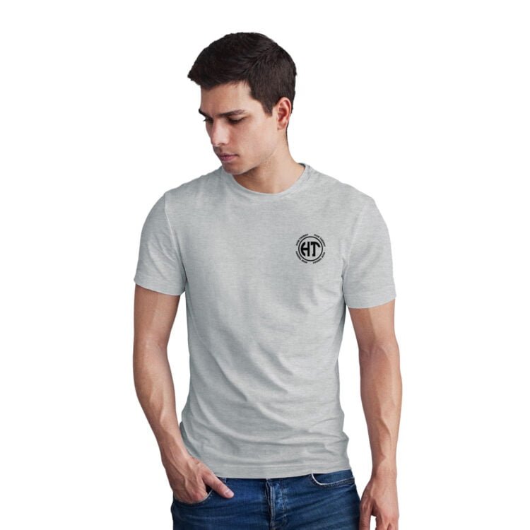 How Trendy Printed Men Round Neck T-Shirt - Gray