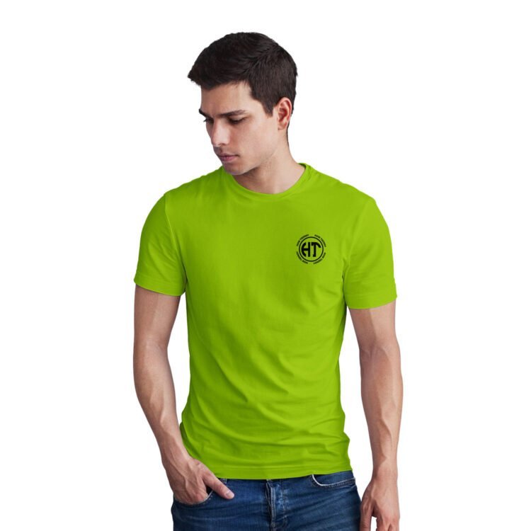 How Trendy Printed Men Round Neck T-Shirt - Green
