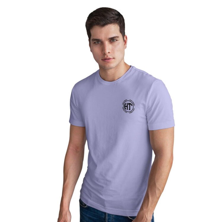 How Trendy Printed Men Round Neck T-Shirt - Purple