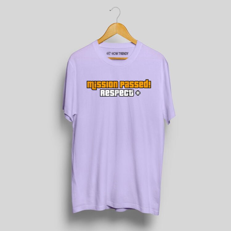 Mission Passed - Respect+ Printed Men's Round Neck T-Shirt - Purple