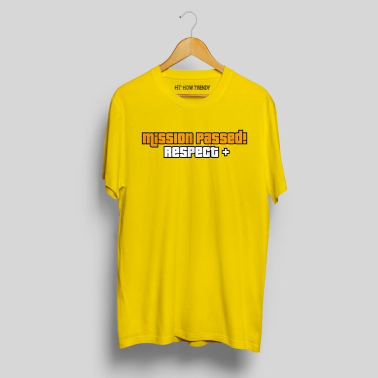 Mission Passed - Respect+ Printed Men's Round Neck T-Shirt - Yellow