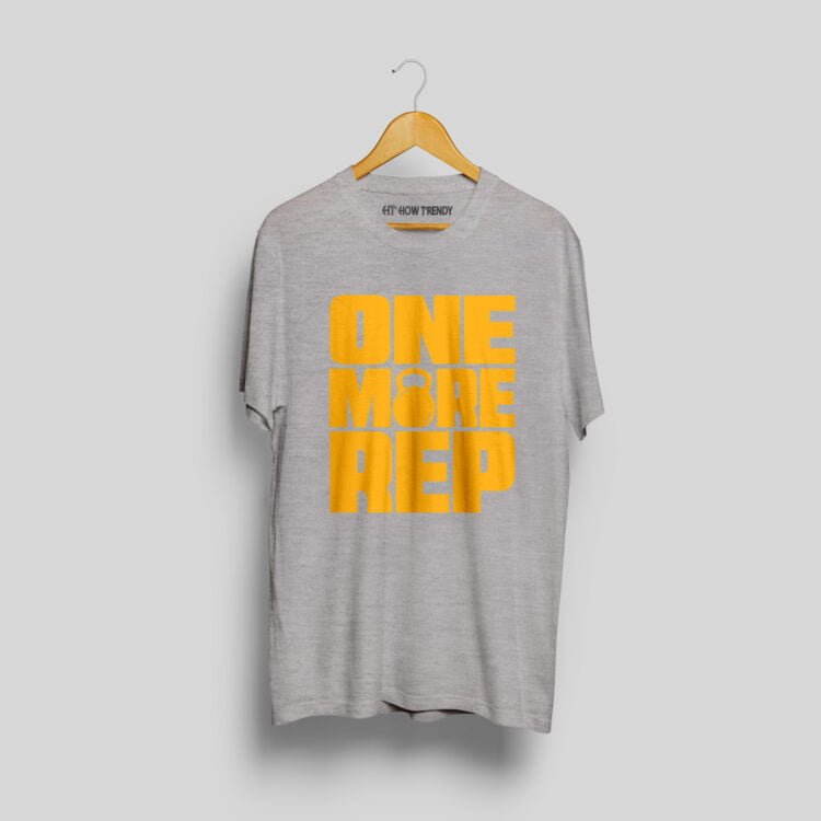 How Trendy's One More Rep Printed Men's Round Neck T-Shirt - Gray