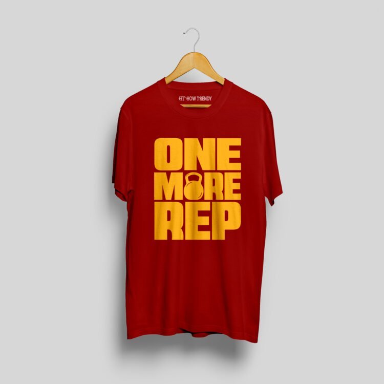 How Trendy's One More Rep Printed Men's Round Neck T-Shirt - Maroon
