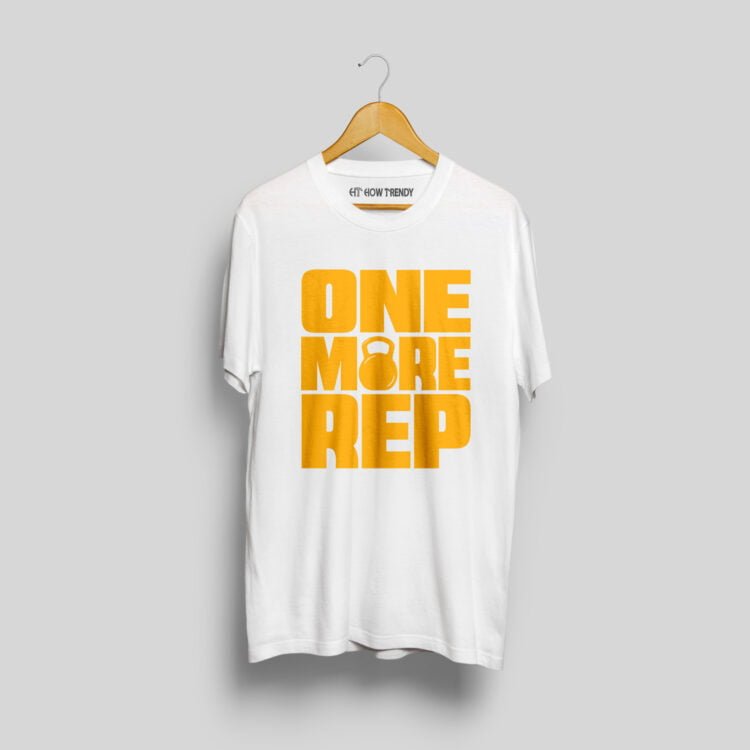 How Trendy's One More Rep Printed Men's Round Neck T-Shirt - White