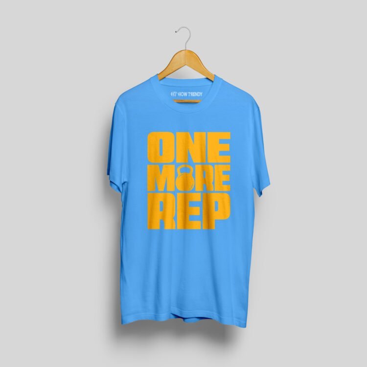 How Trendy's One More Rep Printed Men's Round Neck T-Shirt - Blue