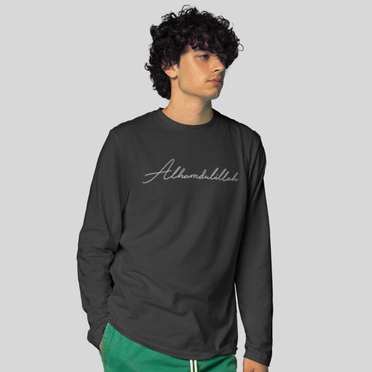 Alhamdulillah Printed Men's Round Neck Full Sleeve T-Shirt