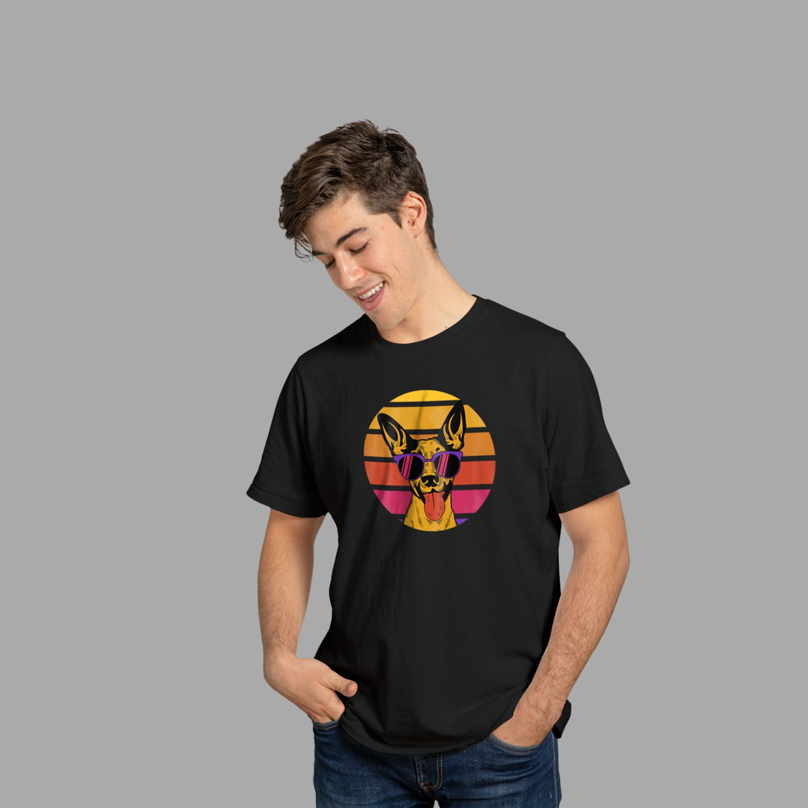 How Trendy's Dog Printed Men's Round Neck T-Shirt - How Trendy
