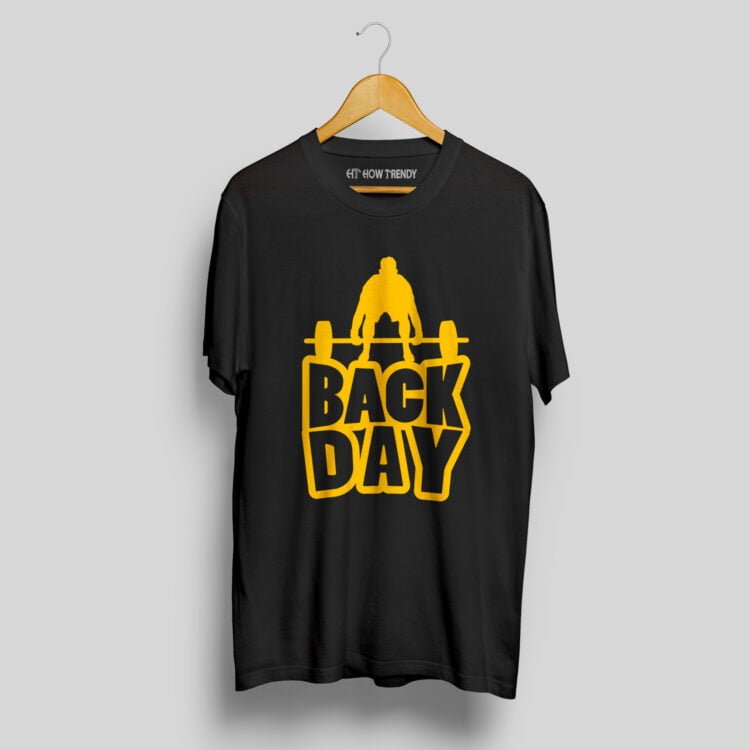Back Day Printed Men's Round Neck T-Shirt - Black