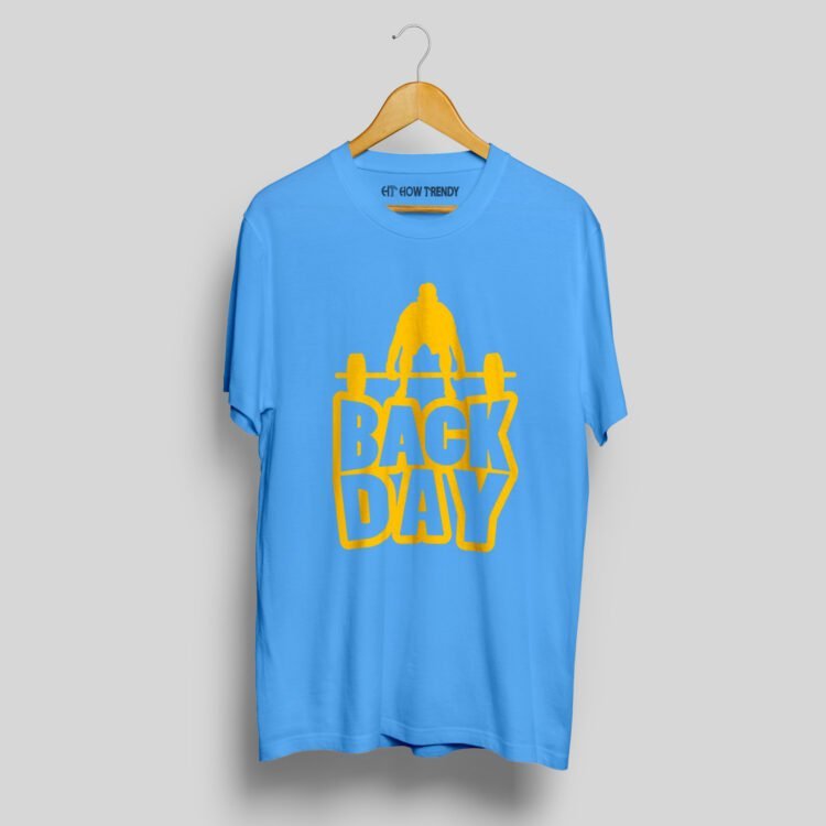 Back Day Printed Men's Round Neck T-Shirt - Blue