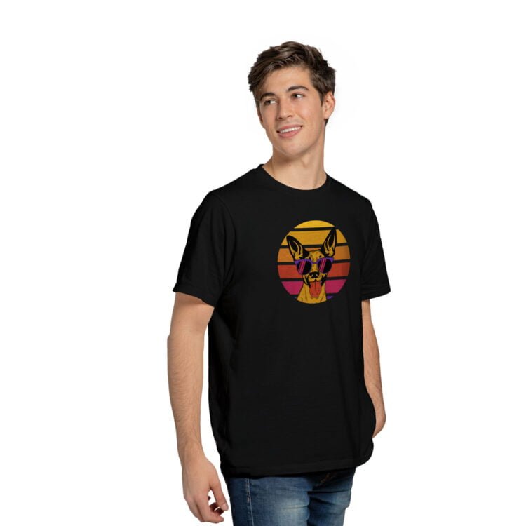 How Trendy's Dog Printed Men's Round Neck T-Shirt - Black