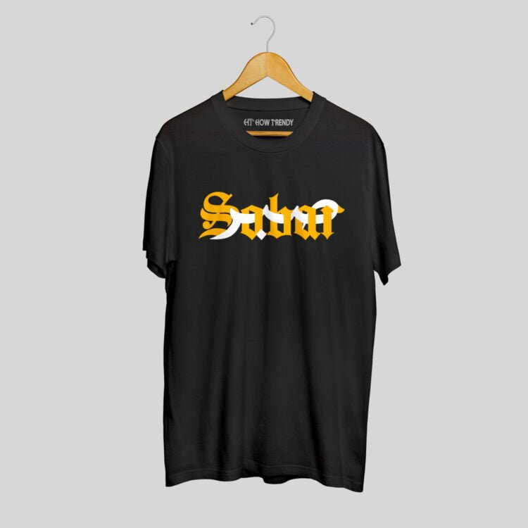 How Trendy Sabr Half Sleeves Round Neck T-Shirt - Black
