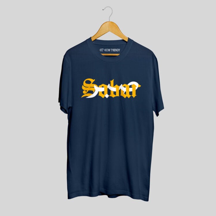 How Trendy Sabr Half Sleeves Round Neck T-Shirt - Navy Blue